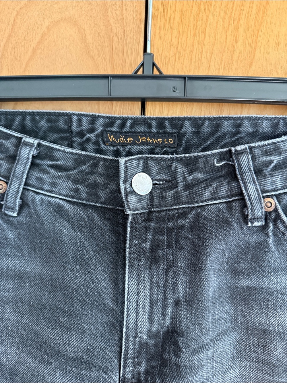 Nudie Jeans Women’s Black Wide-Leg Jeans - Classic Mid-Rise Style - Picture 2 of 6